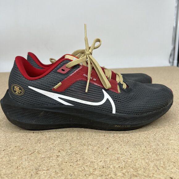 USED sz 7.5 San Francisco 49ers Niners Nike Air Zoom Pegasus 40 NFL - Picture 1 of 8